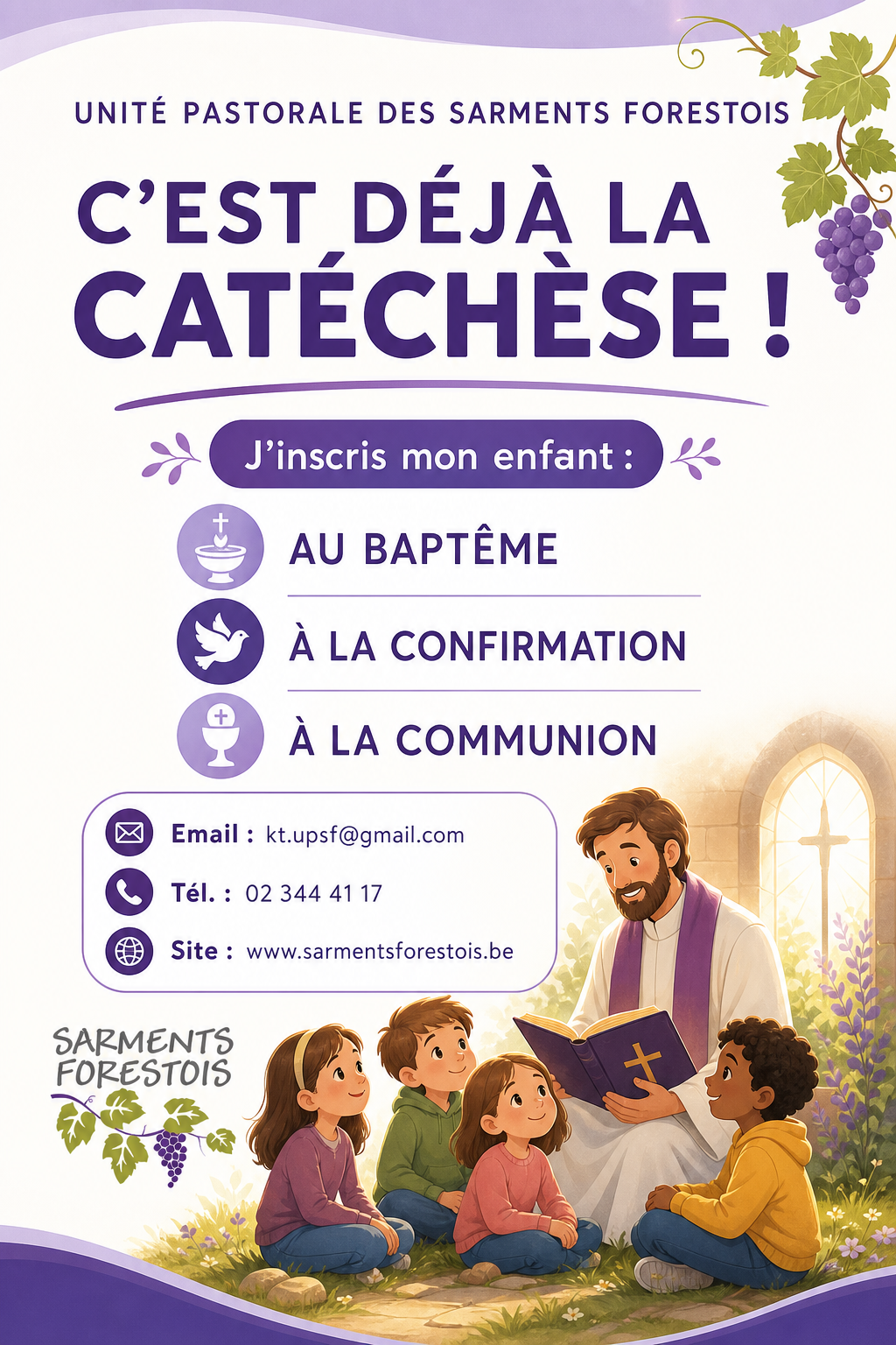 Affiche de la catéchèse des Sarments Forestois